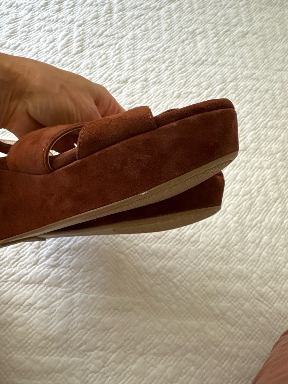 Giani Bernini Jayleen Platform Wedge Brown Suede Sandals 9 - Picture 12 of 16